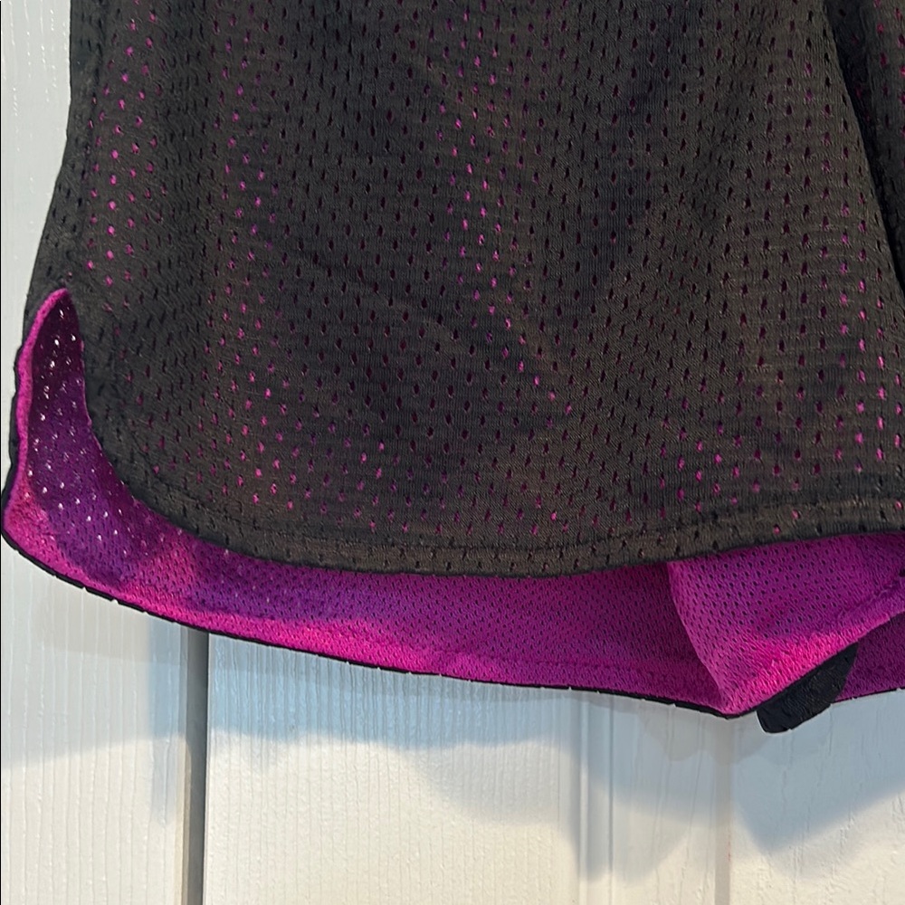 Kids Black and Pink Athletic Shorts - Picture 3 of 3
